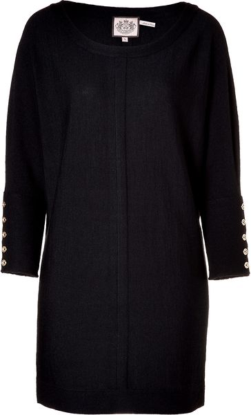 Juicy Couture Black Dolman Sleeve Wool Dress in Black - Lyst