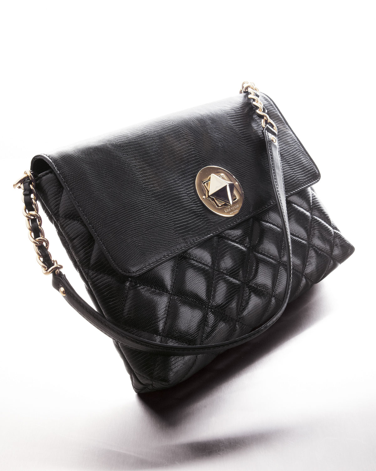 Kate Spade Charlize Quilted Shoulder Bag In Black Black Leather Lyst 0459