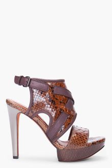 Lanvin Chestnut Python Heels - Lyst
