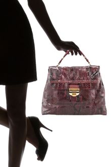 Nina Ricci Liane Fold-over Python Satchel - Lyst