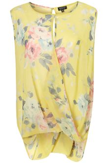 Topshop Printed Sleeveless Drape Top - Lyst