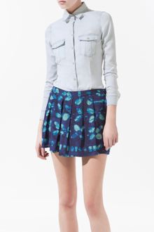 Zara Medium Faded Denim Shirt - Lyst