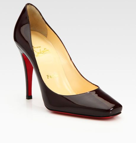 Christian Louboutin Patent Leather Pumps in Black (plum) - Lyst