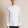 Comme Des Garçons Cotton Pin Stripe Ester Mesh Sleeve Shirt in Blue for Men - Lyst