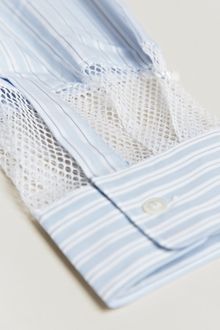 Comme Des Garçons Pin Stripe Ester Mesh Cuff Shirt - Lyst