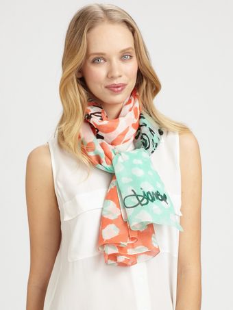 Diane Von Furstenberg Colorful Multiprint Scarf - Lyst