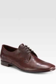 Prada Antique Leather Laceups - Lyst