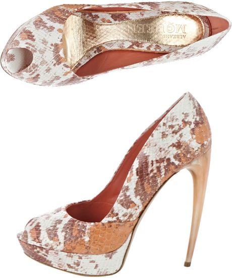 Alexander Mcqueen Degrade Froth Python Shoes in Orange (white) - Lyst