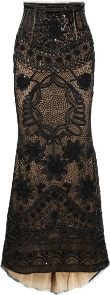 Emilio Pucci Sequined Tulle Maxi Skirt in Black - Lyst