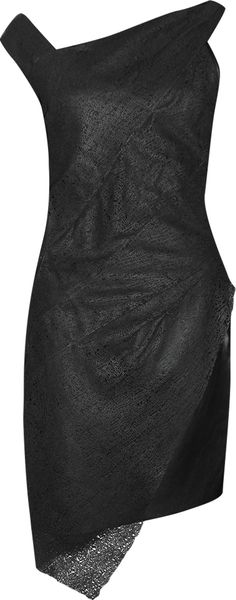 Helmut Lang Laser Leather Dress in Black - Lyst