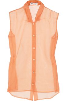 Jil Sander Sheer Silk Top - Lyst