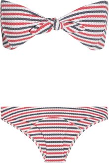Lisa Marie Fernandez The Poppy Striped Seersucker Bandeau Bikini - Lyst