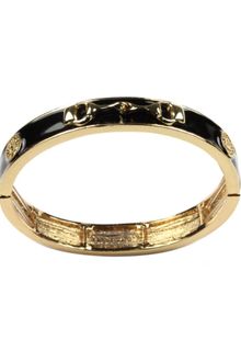 Anne Klein Gold Tone and Black Enamel Stretch - Lyst