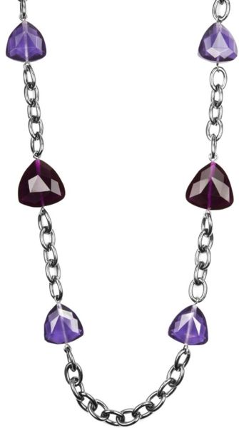 Anne Klein Purple Bead Long Necklace in Purple - Lyst