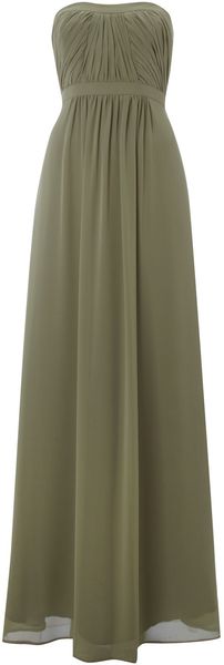Ariella Strapless Pleat Maxi Dress - Lyst