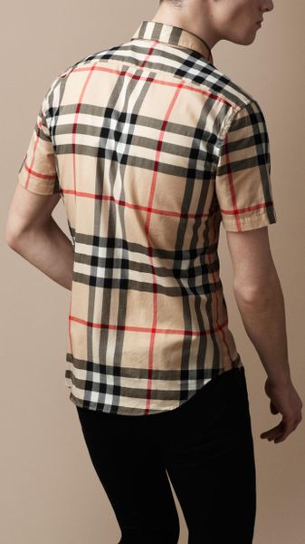 Burberry Brit Check Cotton Shirt in Beige for Men (new classic check
