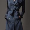 Burberry Midlength Silk Trench Coat in Blue (navy) - Lyst