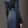 Burberry Midlength Silk Trench Coat in Blue (navy) - Lyst