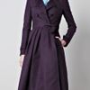 Burberry Prorsum Full Skirted Trench Coat in Purple - Lyst