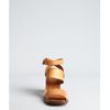 Celine Camel Leather Metal Stacked Heel Sandals in Beige (camel) - Lyst