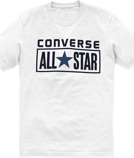 Converse All Star License Plate Crew Neck Tee in White for Men (bright white) - Lyst