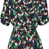 Diane Von Furstenberg Genevieve Printed Silkblend Top in Green - Lyst