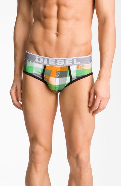 Diesel Plaid Briefs in Gray for Men (heather grey) - Lyst