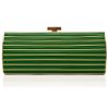 Elie Saab Large Striped Clutch in Green - Lyst