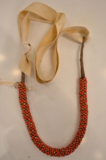  Beaded Necklace with Optional Silk Strap 