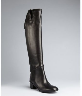  Black Leather Tall Riding Boots 