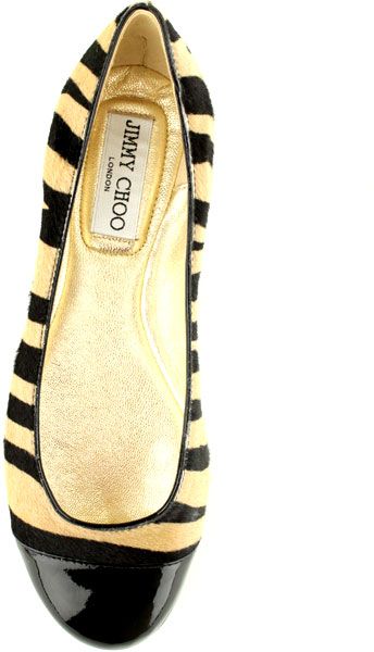 Jimmy Choo Zebra Whirl Flat in Black (zebra) - Lyst