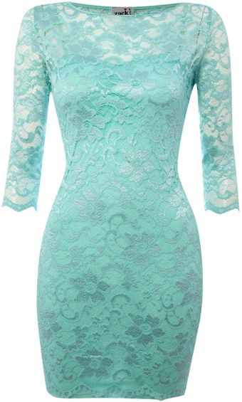 John Zack Lace Bodycon Dress - Lyst