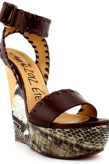 Lanvin Python Puzzle Wedge - Lyst