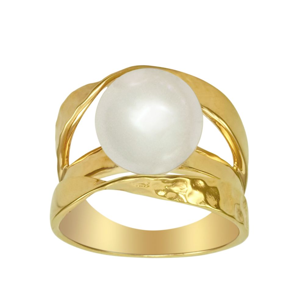 Majorica 18k Gold Over Sterling Silver Organic Man Made Pearl Ribbon