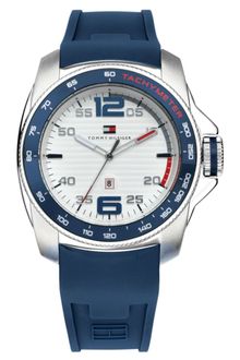 Tommy Hilfiger Mens Navy Silicone Strap 46mm - Lyst