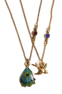 Lucky Brand Bird and Peacock Feather Charm - Lyst