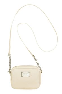 Michael Kors Jet Set Shiny Rhodium Crossbody Bag - Lyst