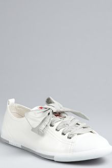 Prada Prada Sport White Patent Leather Large Bow Sneakers - Lyst