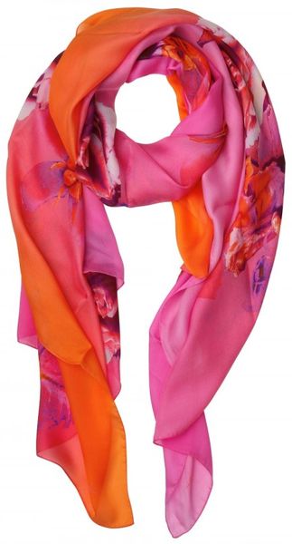 Roberto Cavalli Floral Print Silk Chiffon in Multicolor - Lyst