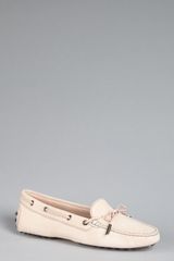 Tod's Flamingo Suede Heaven Boat Stitched Loafers