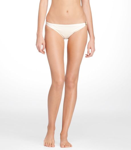 Tory Burch Logo Bikini Bottom in White (ivory) - Lyst