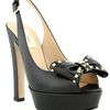 Valentino Black Slingback Open Toe Studded Pump in Black - Lyst