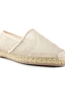 Valentino Lace Flat Espadrille - Lyst