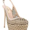 Valentino Studded Platform Slingback in Brown (taupe) - Lyst