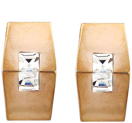 Vince Camuto Hexagonal Crystal Stud Earrings in Pink (rose) - Lyst