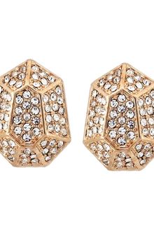 Vince Camuto Rose Gold Tone Crystal Stud Earrings - Lyst
