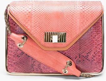  Paprika Python Skin Shoulder Bag 