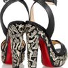 Christian Louboutin Exvota 140 Metalappliqué Leather Sandals in Black - Lyst