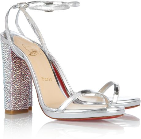 Christian Louboutin Au Palace 120 Swarovski Crystal Embellished Sandals in Silver - Lyst
