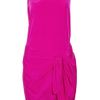 Dkny Tie Waist Stretch Silk Dress in Pink - Lyst